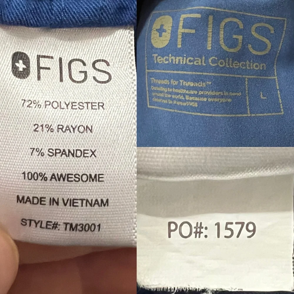 Figs Men's Cairo Cargo Scrub Pant & Chisec Three Pocket Scrub‎ Top Size L